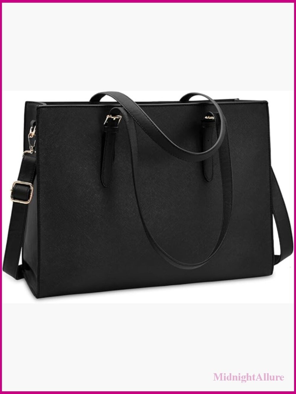 15.6 inch Waterproof Vegan Leather Laptop Tote Bag for Work